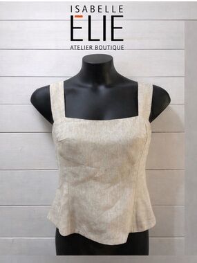 ISABELLE ÉLIE Linen Top – Size M (estimated)